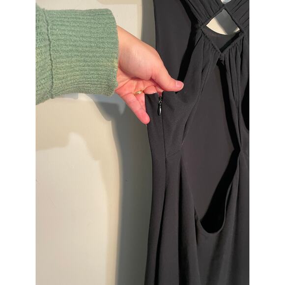 Armani Collezioni Black Silk Backless Midi Knee Length Dress - Picture 10 of 14